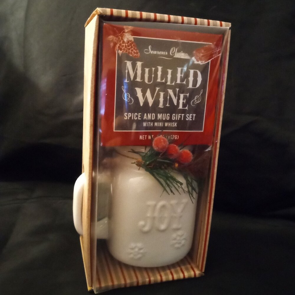 MULLED WINE - SPICE AND MUG GIFT SET WITH MINI WHISK - Holiday Gift - NEW SEALED